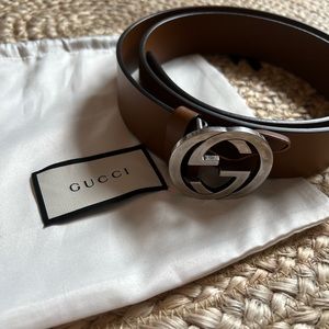 Gucci Interlocking Leather Belt Size 100